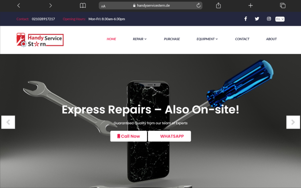 Website for Handy Service Stern